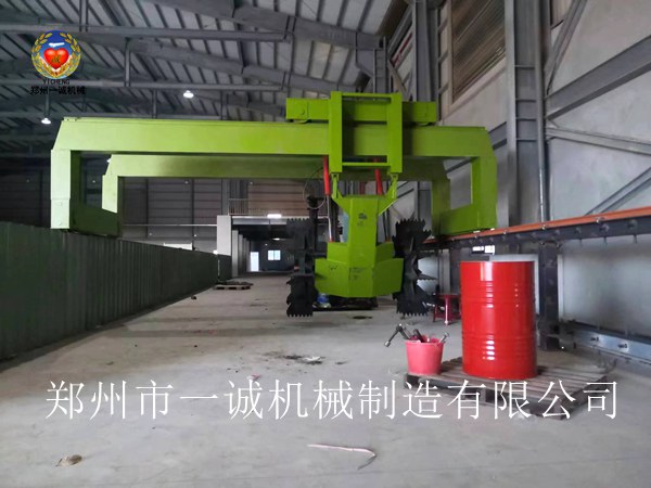 一誠6米有機肥發酵設備輪盤式翻堆機臺灣安裝現場